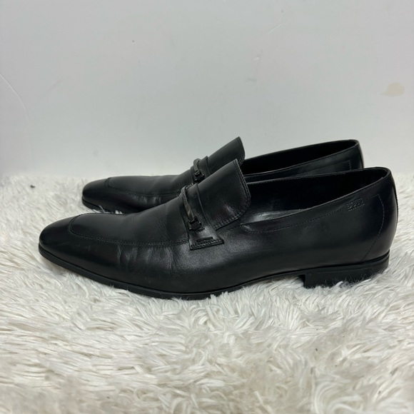 Hugo boss slip on loafter leather shoes black sz 12 - Picture 3 of 9